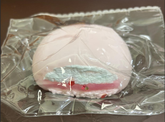 丸型入浴剤（ピンク×グリーン層、透明袋入り）